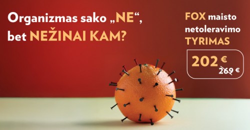 -25% FOX maisto netoleravimo tyrimui!